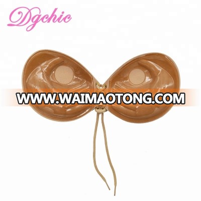 Women Push up Strapless Drawstring Thick Hand Shape Bra